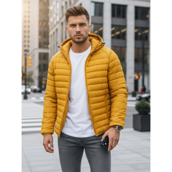 Vyriška šviesiai geltona striukė Serg TX4407