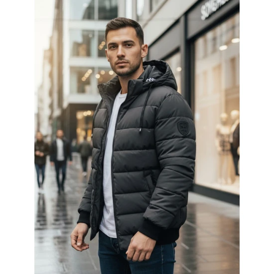 Vyriška tamsiai pilka žieminė striukė Jupiter