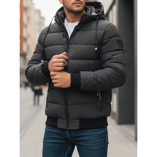 Vyriška tamsiai pilka žieminė striukė Jupiter