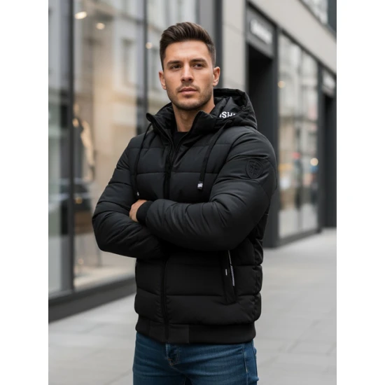 Vyriška juoda žieminė striukė Jupiter Žieminės striukės