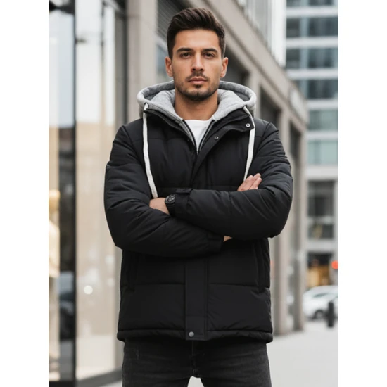 Vyriška juodas žieminė striukė Blaze Žieminės striukės