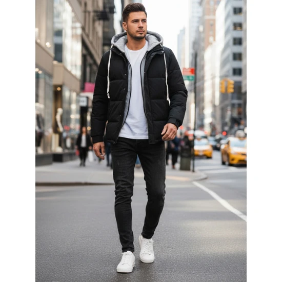 Vyriška juodas žieminė striukė Blaze Žieminės striukės