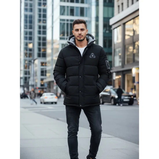 Vyriška juoda žieminė striukė Race