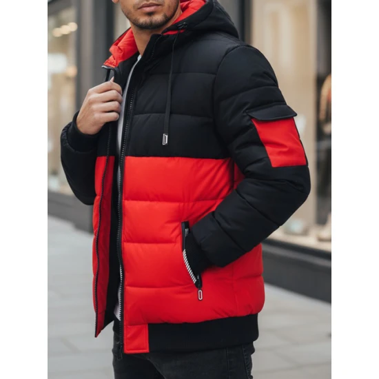 Vyriška juoda/raudona žieminė striukė Oscar