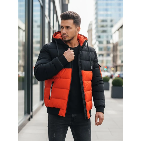 Vyriška juoda/oranžinė žieminė striukė Oscar