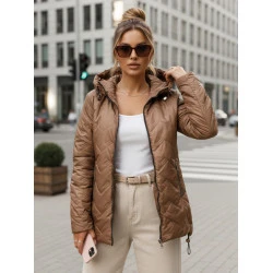 Damski pikowana brązowa kurtka Almi