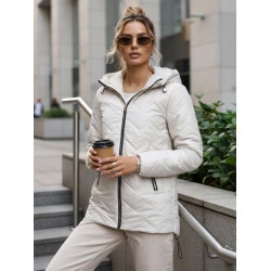 Damski jasnoszary płaszcz z pikowaniem Almi