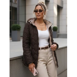 Damski pikowana brązowa kurtka Nomi