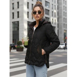 Kobieta pikowana czarna kurtka Nomi