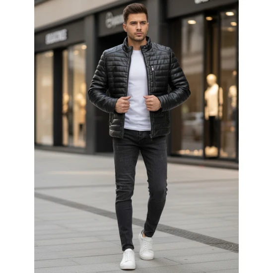 Vyriška juoda žieminė striukė Gentelman