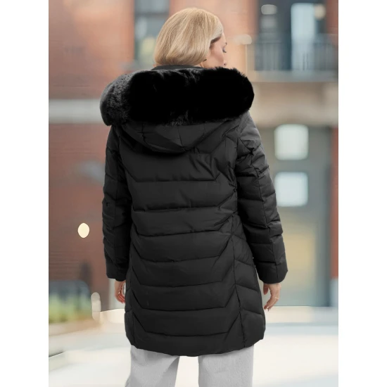 Juoda moteriška žieminė striukė Tamira