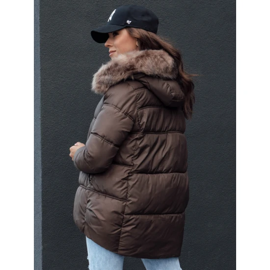 Moteriška ruda striukė su gobtuvu Stela Moteriškos striukės