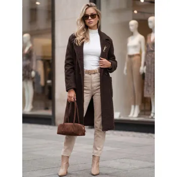 Larisa Women's Dark Brown Coat with a Belt