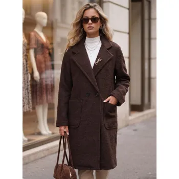 Larisa Women's Dark Brown Coat with a Belt