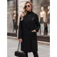 Женское чёрное пальто с застёжкой «Лариса»