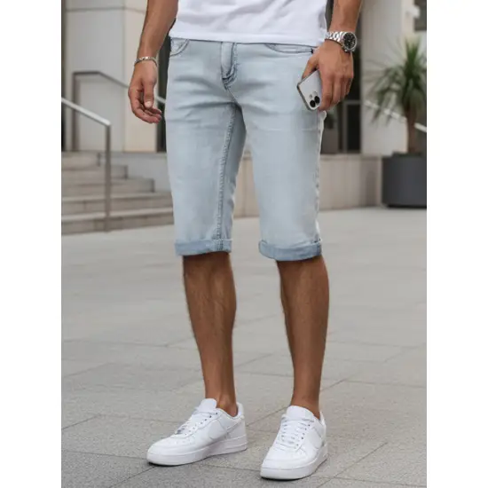 Vyriški mėlyni džinsiniai šortai Comfort