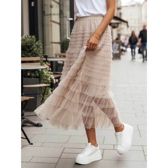 Moteriškas rusvas sijonas Pastella Sijonai