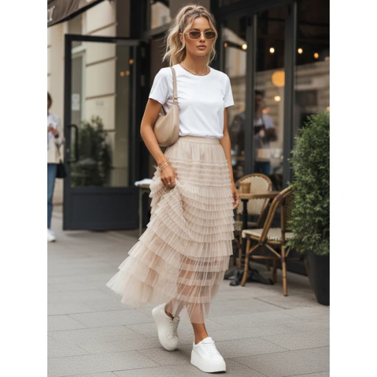 Moteriškas rusvas sijonas Pastella Sijonai