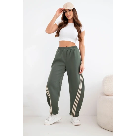 Moteriškos chaki laisvalaikio kelnės Sport Laisvalaikio kelnės