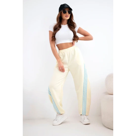 Moteriškos geltonos laisvalaikio kelnės Sport Laisvalaikio kelnės