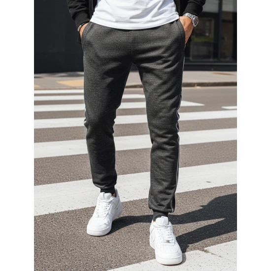 Vyriškos tamsiai pilkos laisvalaikio kelnės Rebel Laisvalaikio kelnės