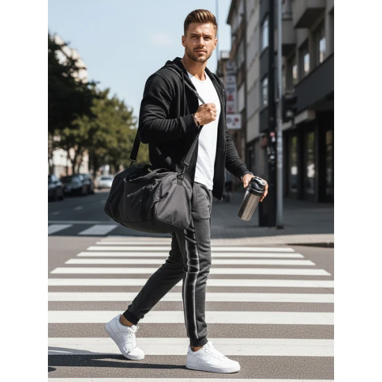 Vyriškos tamsiai pilkos laisvalaikio kelnės Rebel Laisvalaikio kelnės