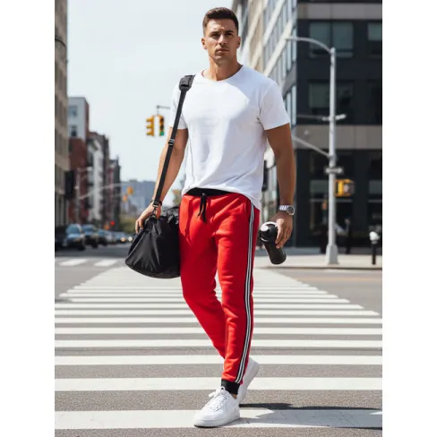 Men's red casual trousers Harin UX4421