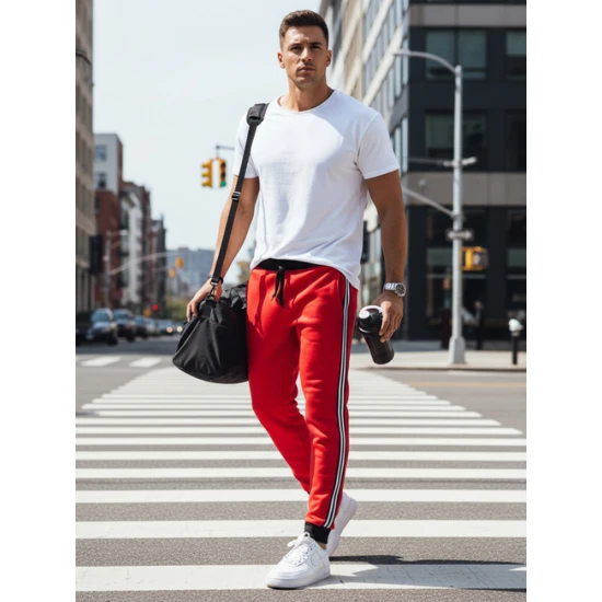 Vyriškos raudonos laisvalaikio kelnės Harin UX4421