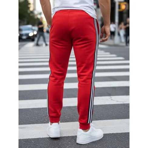 Men's red casual trousers Harin UX4421