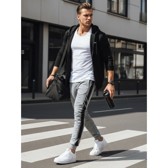 Vyriškos pilkos laisvalaikio kelnės Rebel Laisvalaikio kelnės