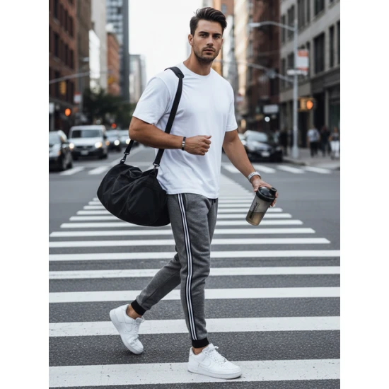 Vyriškos tamsiai pilkos laisvalaikio kelnės Harin UX4423