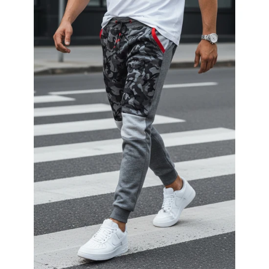 Vyriškos tamsiai pilkos laisvalaikio kelnės Army UX4427