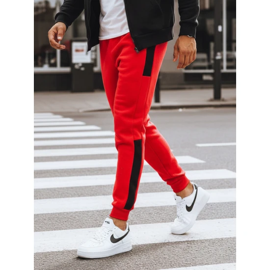 Vyriškos raudonos laisvalaikio kelnės Even Laisvalaikio kelnės