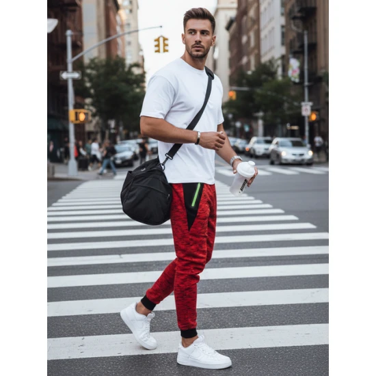 Vyriškos raudonos spalvos laisvalaikio kelnės Klorun Laisvalaikio kelnės