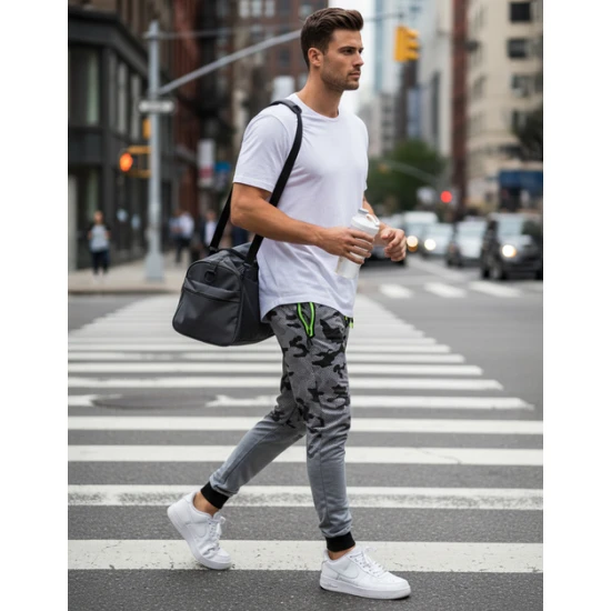 Vyriškos šviesiai pilkos laisvalaikio kelnės Enton Laisvalaikio kelnės