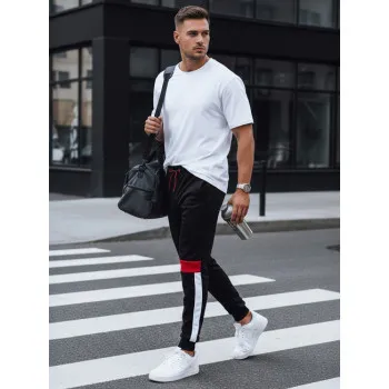 Men's black casual trousers Edma