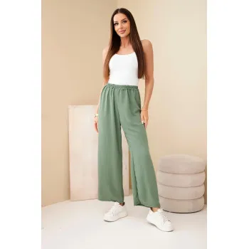 Damskie spodnie w kolorze jasnego khaki „Roma”