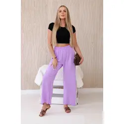 Moteriškos šviesiai violetinės kelnės Roma