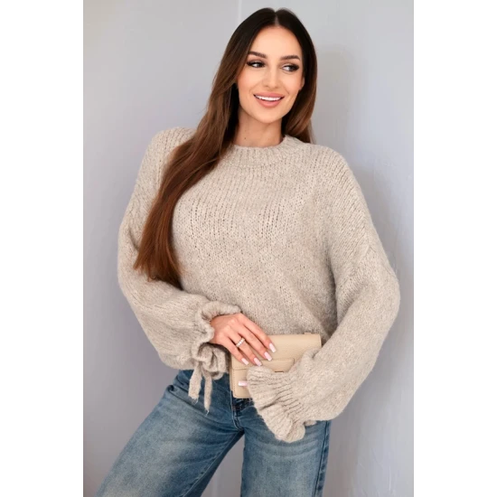 Moteriškas tamsiai rusvas megztinis Fango