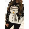 Moteriškas juodas kalėdinis megztinis Snowman