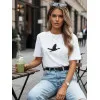 Moteriški balti marškinėliai Bird