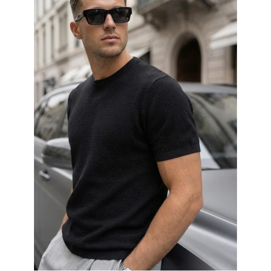 Vyriški juodi marškinėliai Comfort Vienspalviai marškinėliai