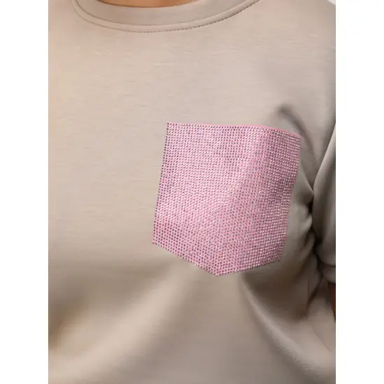 Moteriškas šviesiai rudas komplektas su šortais Sparkle