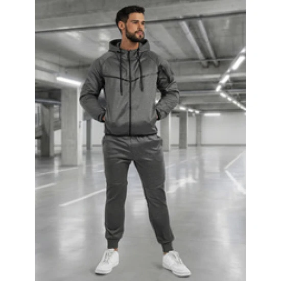 Tamsiai pilkas vyriškas komplektas Jake Sportiniai kostiumai Premium