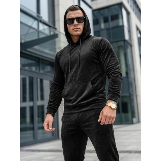 Juodas vyriškas veliūrinis komplektas Rolos