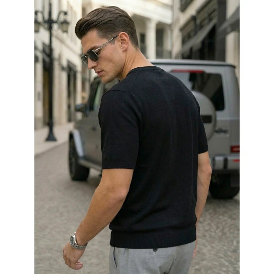 Vyriški juodi marškinėliai Summer