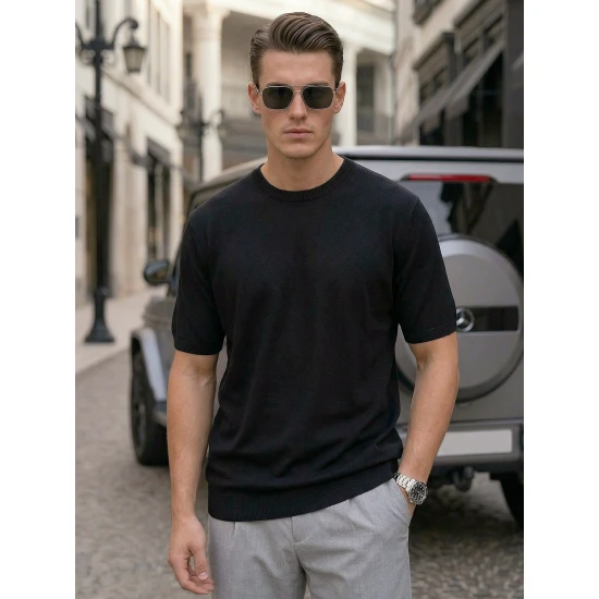 Vyriški juodi marškinėliai Summer