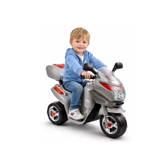 Akumuliatorinis  sidabrinis motociklas HC8051 Elektrinės mašinėlės vaikams