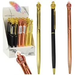 Metalinis rašiklis su mėlynu rašalu, Karūna 1,0 mm