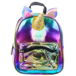 Vaikiškas kuprinė su judančiu vienaragio rageliu ir konfeti „Rainbow“, 25 cm, 4,5 l
